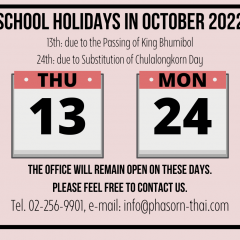 School Holidays in October 2022