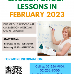 ENGLISH GROUP LESSONS IN FEBRUARY 2023