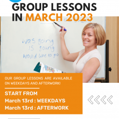 ENGLISH GROUP LESSONS IN MARCH 2023