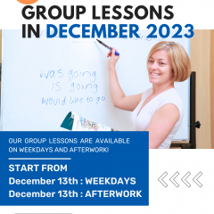 ENGLISH GROUP LESSONS IN DECEMBER 2023